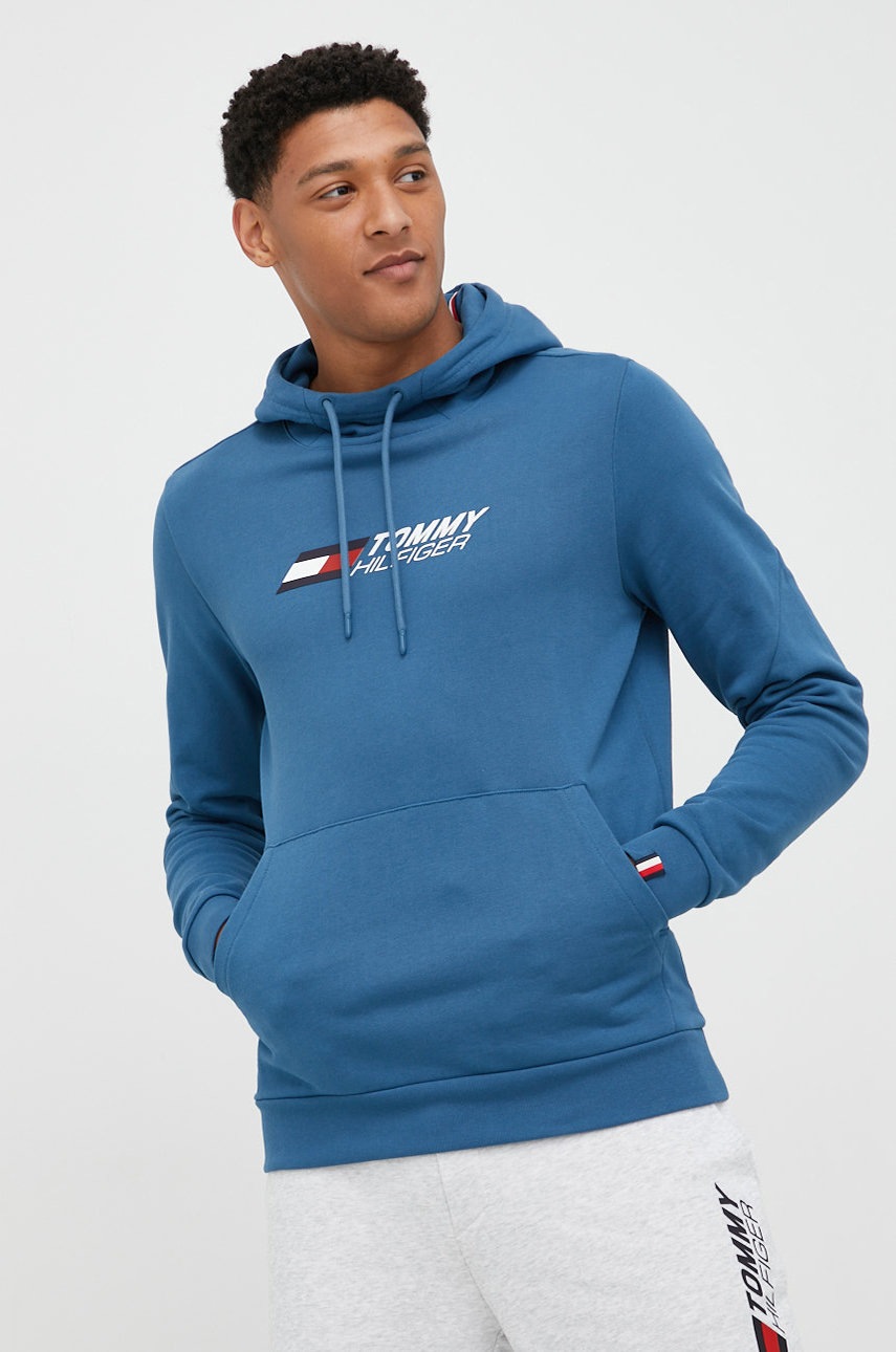 

Памучен суичър Tommy Hilfiger с апликация, Син