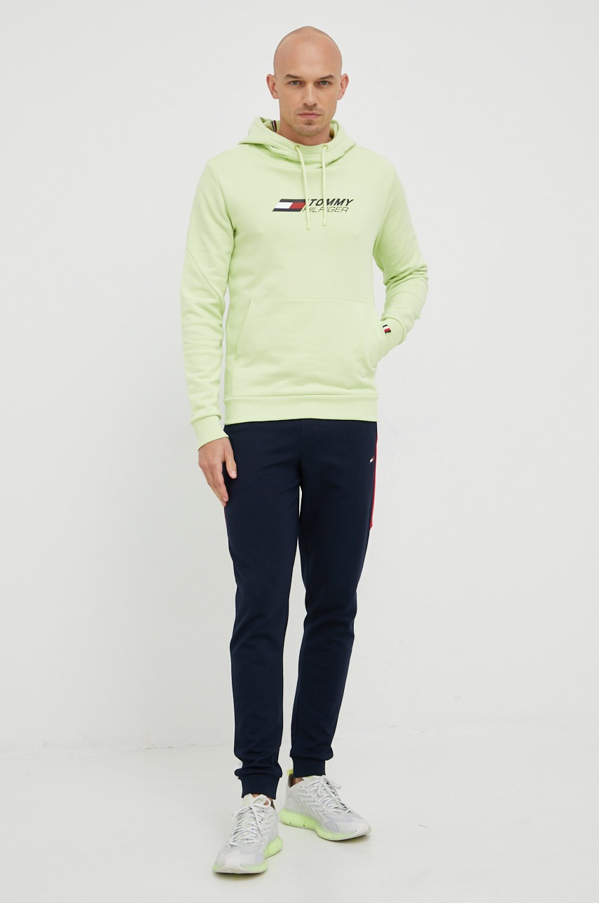 

Бавовняна кофта Tommy Hilfiger чоловіча колір зелений з аплікацією