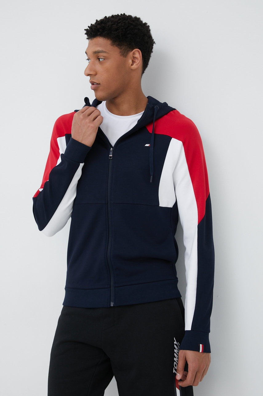 

Суичър Tommy Hilfiger в тъмносиньо с десен, Тъмносин