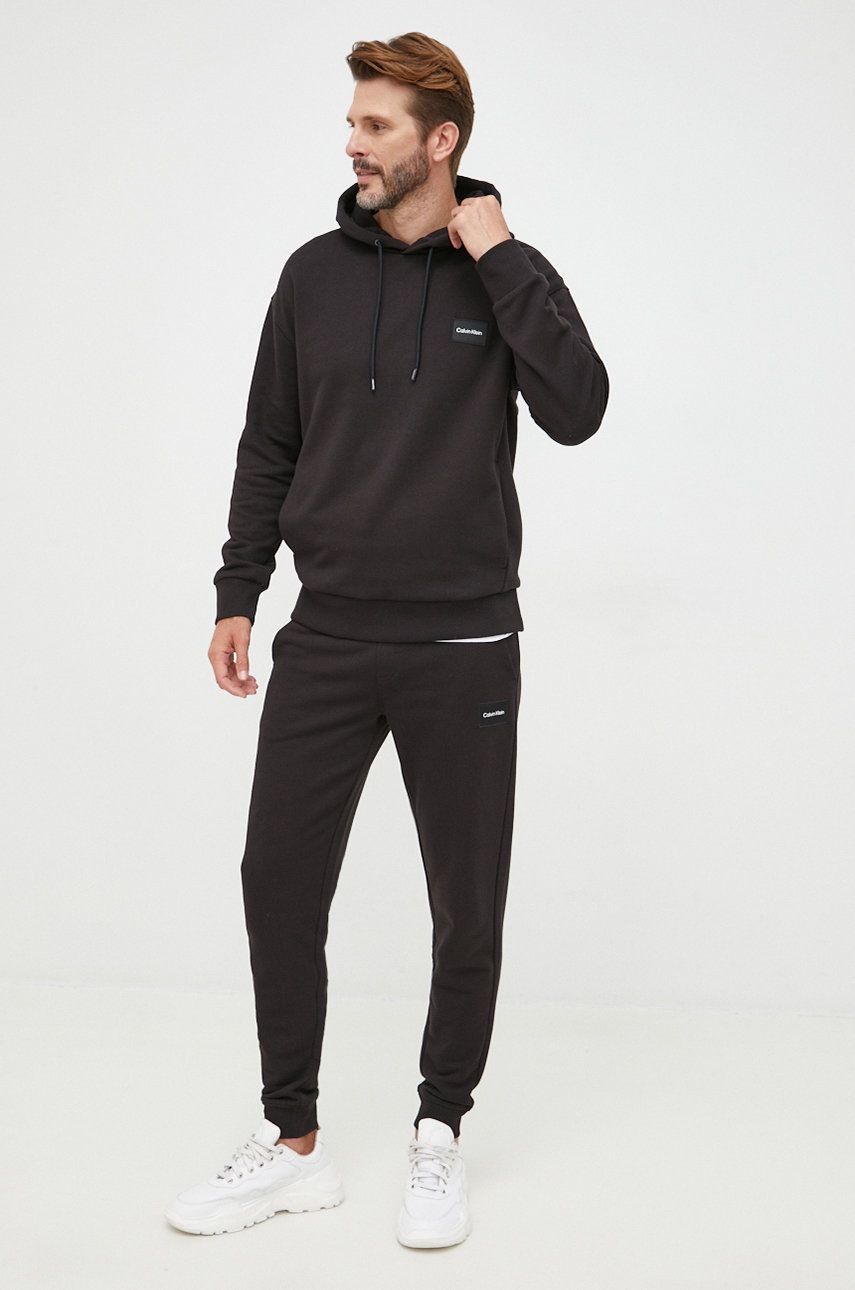 

Памучен анцуг Calvin Klein мъжки в черно, Черен