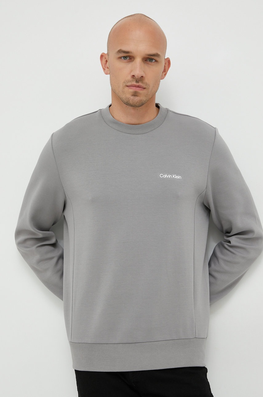 

Суичър Calvin Klein в сиво с принт, Сив