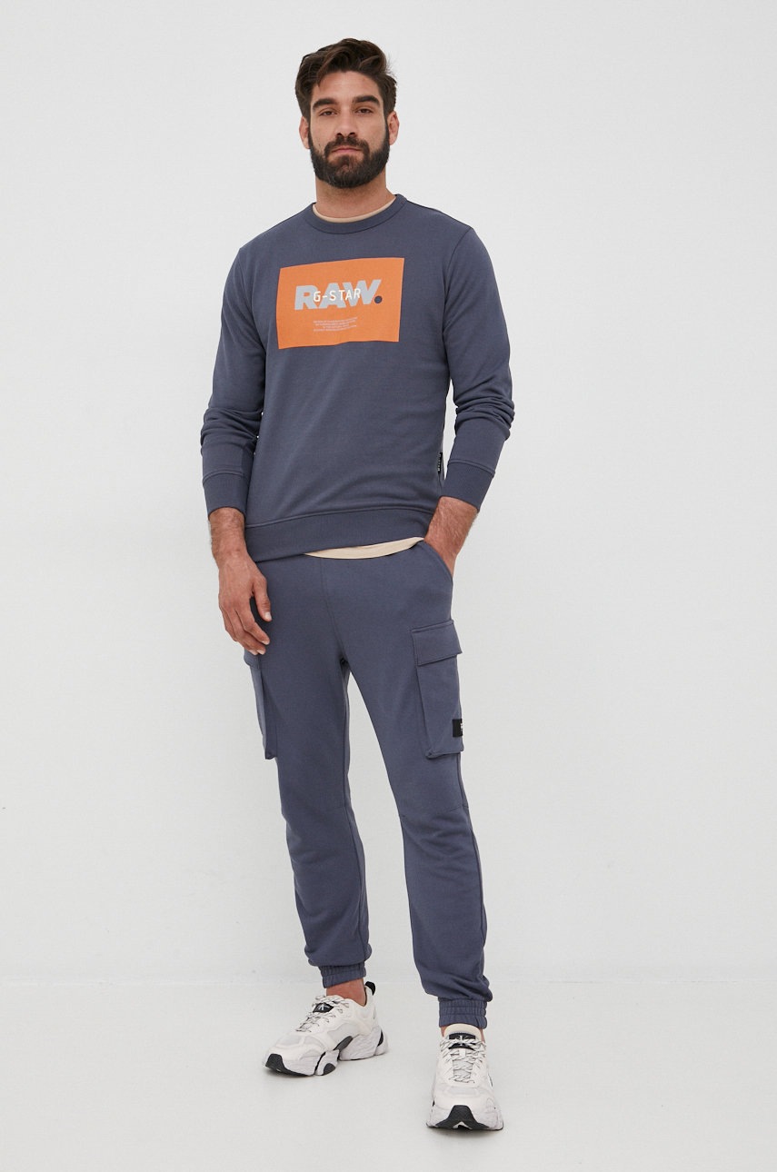 

Кофта G-Star Raw чоловіча колір синій з принтом