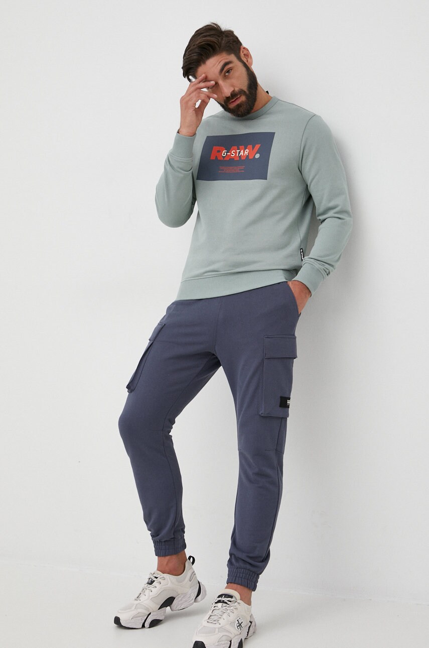 

Кофта G-Star Raw мужская цвет зелёный с принтом
