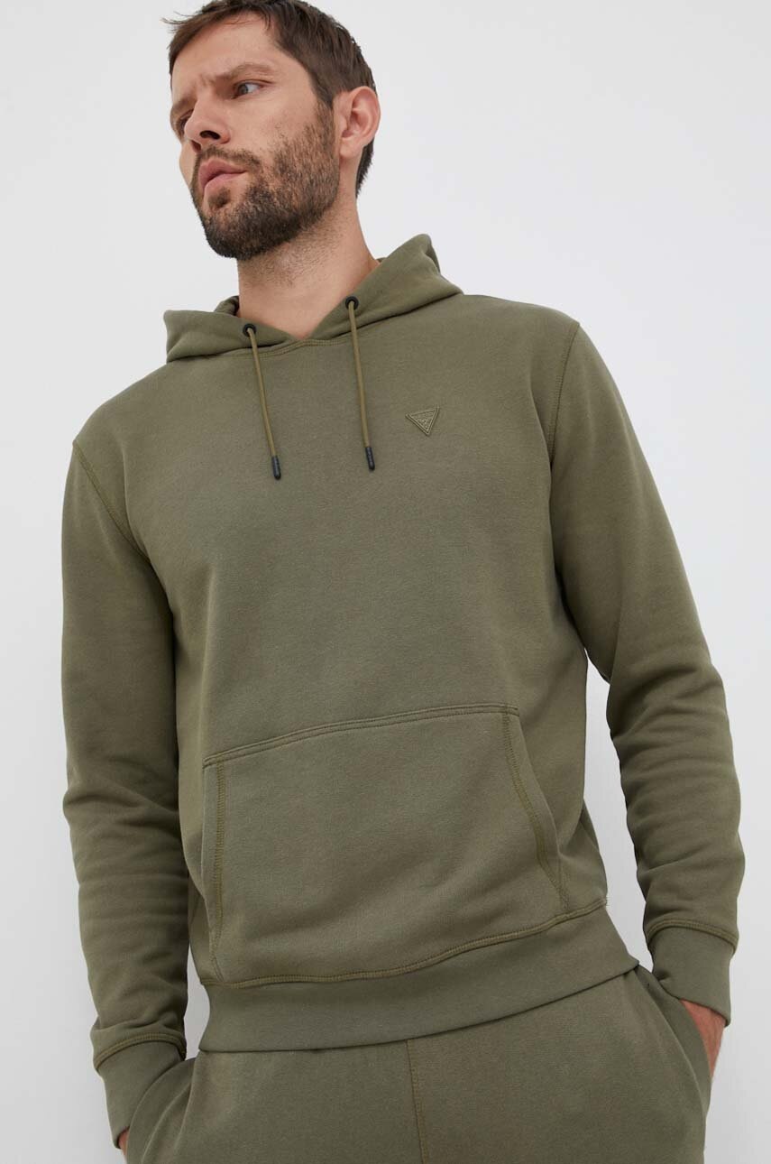 

Кофта Guess мужская цвет чёрный с капюшоном однотонная