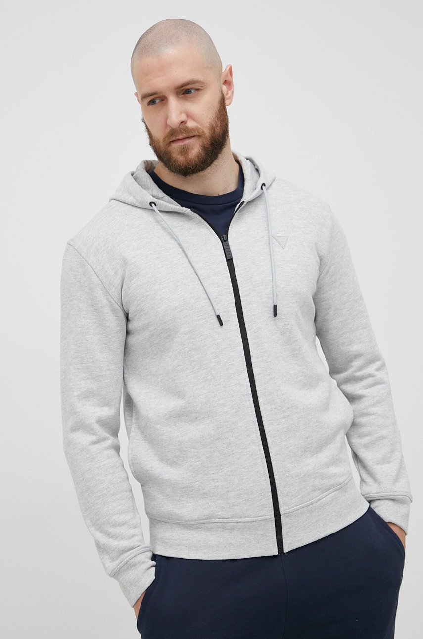 

Суичър Guess в сиво с изчистен дизайн, Сив