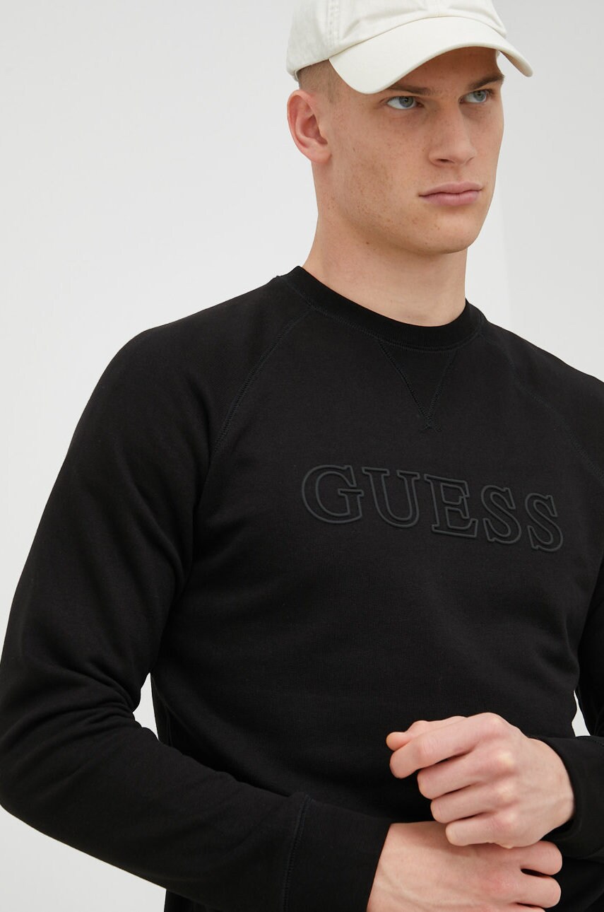 

Кофта Guess чоловіча колір чорний з аплікацією