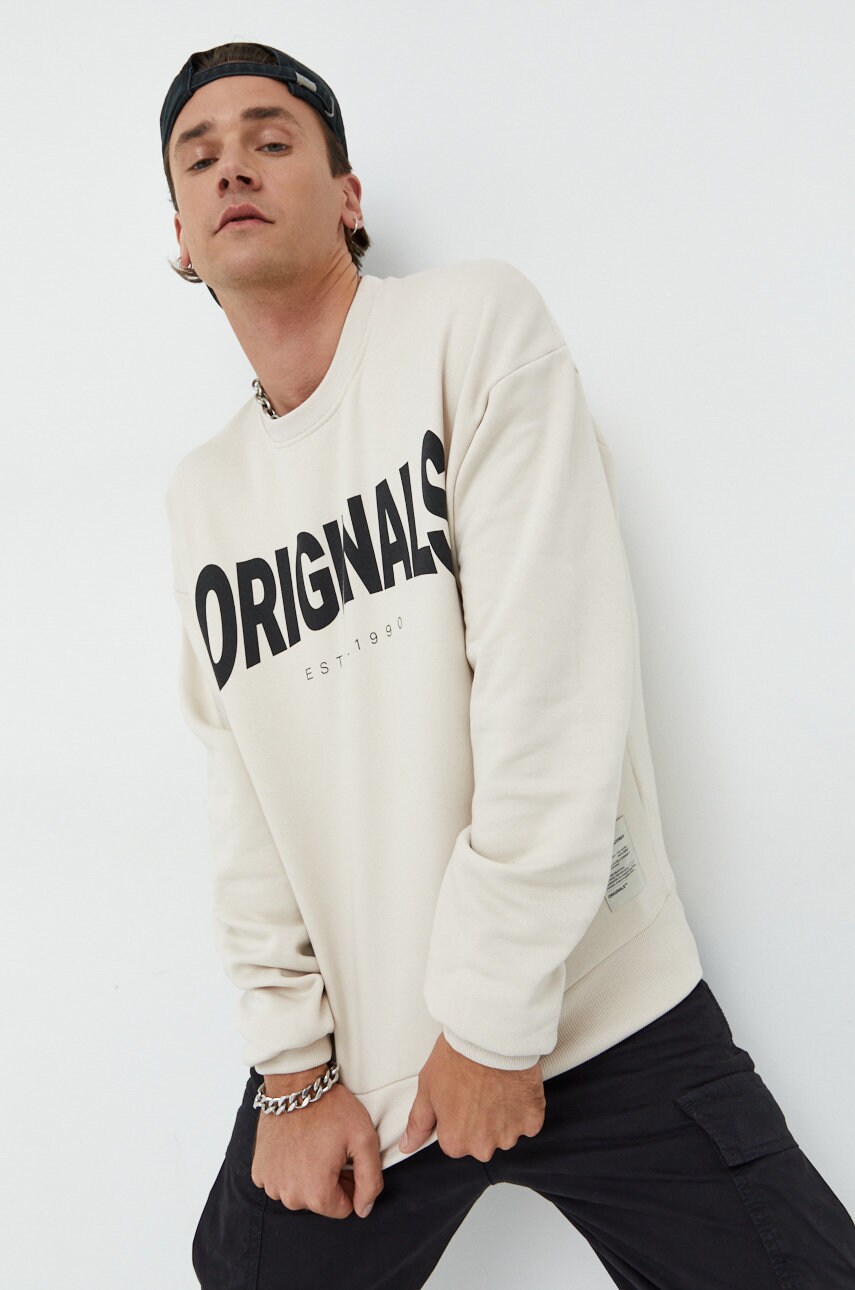 Jack & jones bluza barbati, culoarea bej, modelator