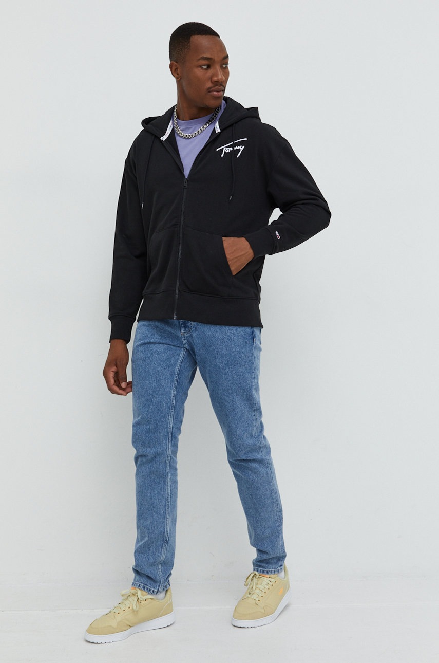 

Кофта Tommy Jeans чоловіча колір чорний з аплікацією