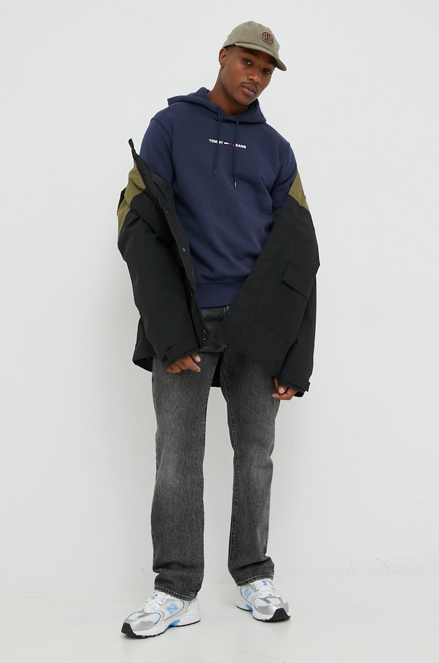 

Кофта Tommy Jeans чоловіча колір синій з аплікацією