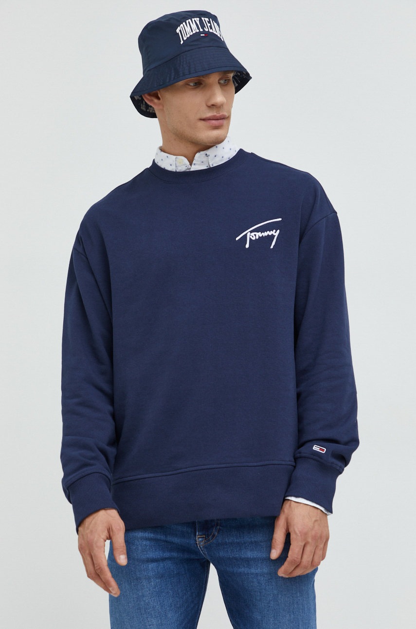 

Кофта Tommy Jeans чоловіча колір синій з аплікацією