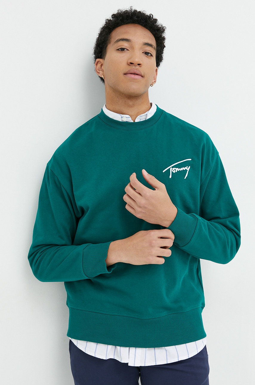 

Суичър Tommy Jeans в зелено с апликация, Зелен