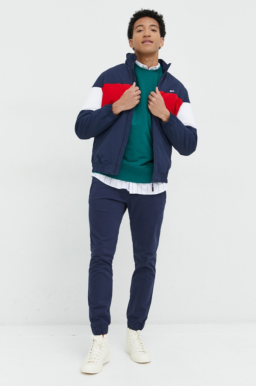 

Кофта Tommy Jeans чоловіча колір зелений з аплікацією