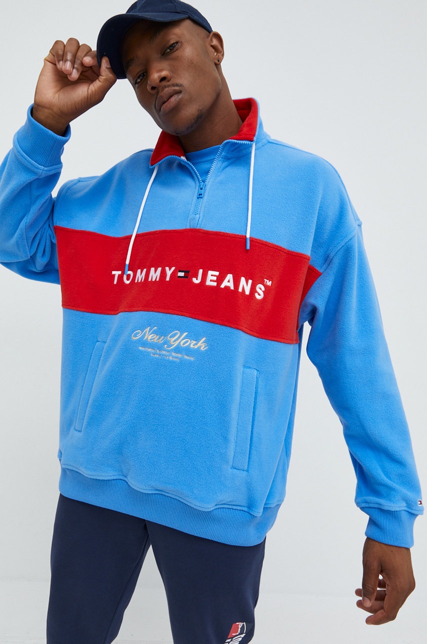 

Суичър Tommy Jeans с апликация, Син