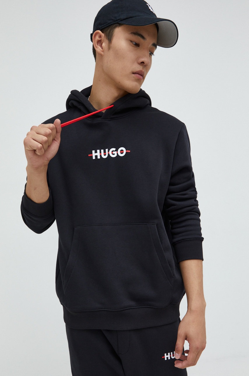 

Кофта HUGO мужская цвет чёрный с принтом