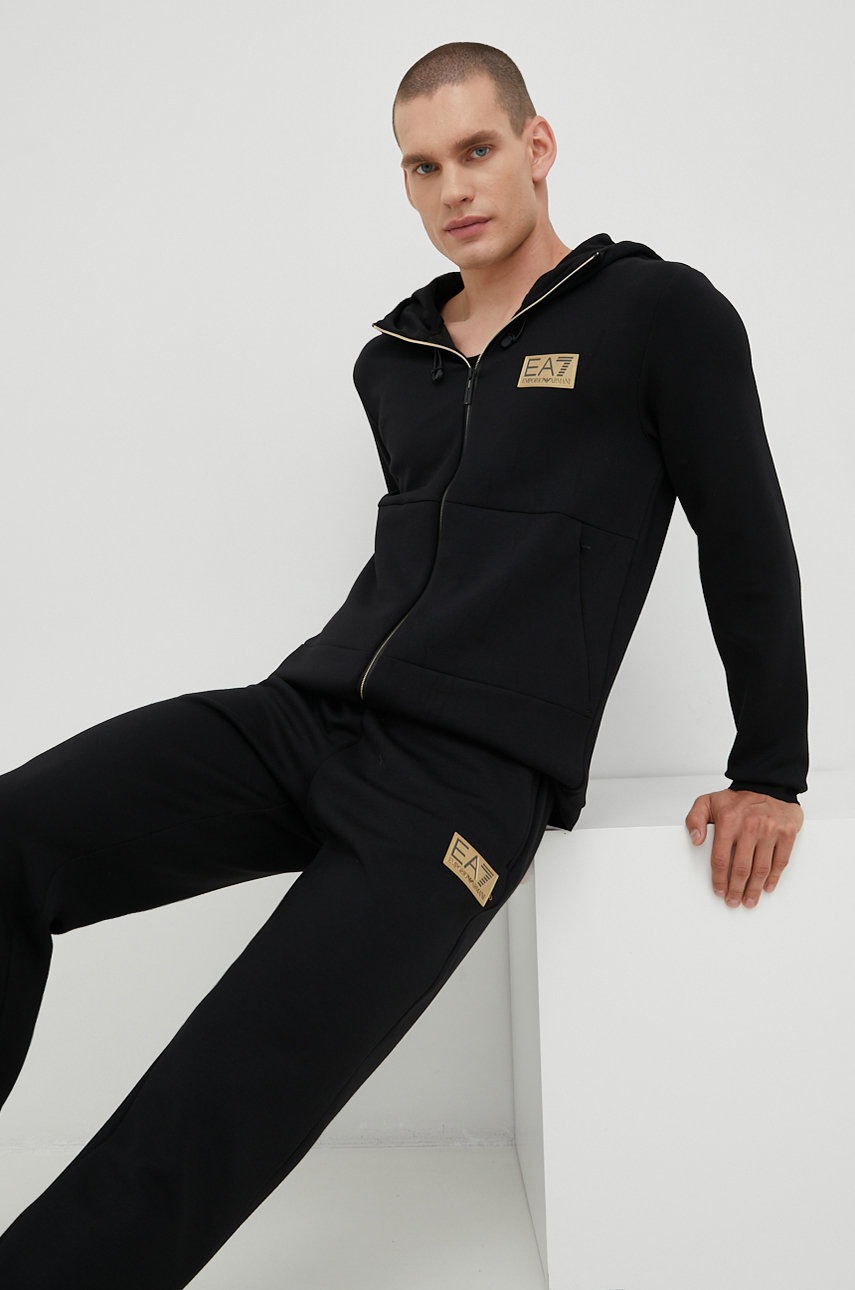 

Кофта EA7 Emporio Armani чоловіча колір чорний з аплікацією