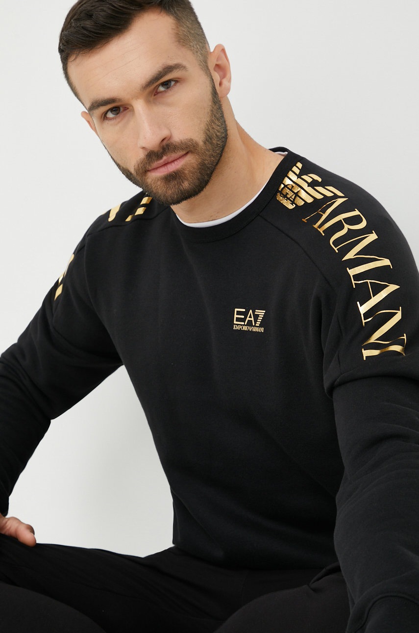 

Суичър EA7 Emporio Armani в черно с принт, Черен