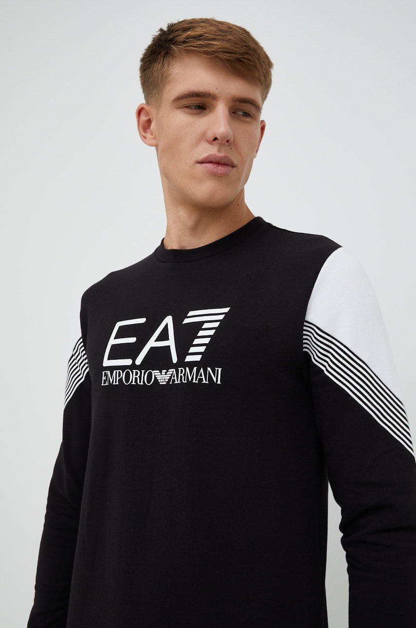 

Кофта EA7 Emporio Armani мужская цвет чёрный с принтом