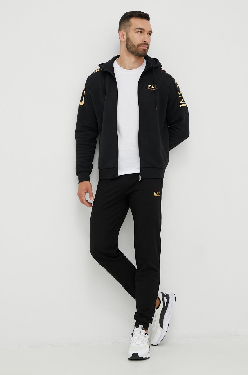 

Кофта EA7 Emporio Armani мужская цвет чёрный с принтом