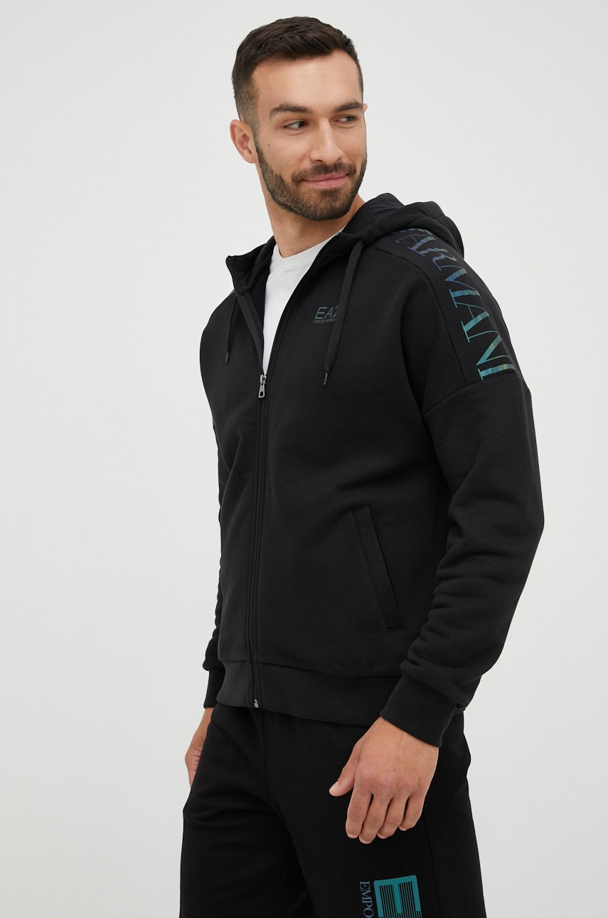 

Суичър EA7 Emporio Armani в черно с принт, Черен