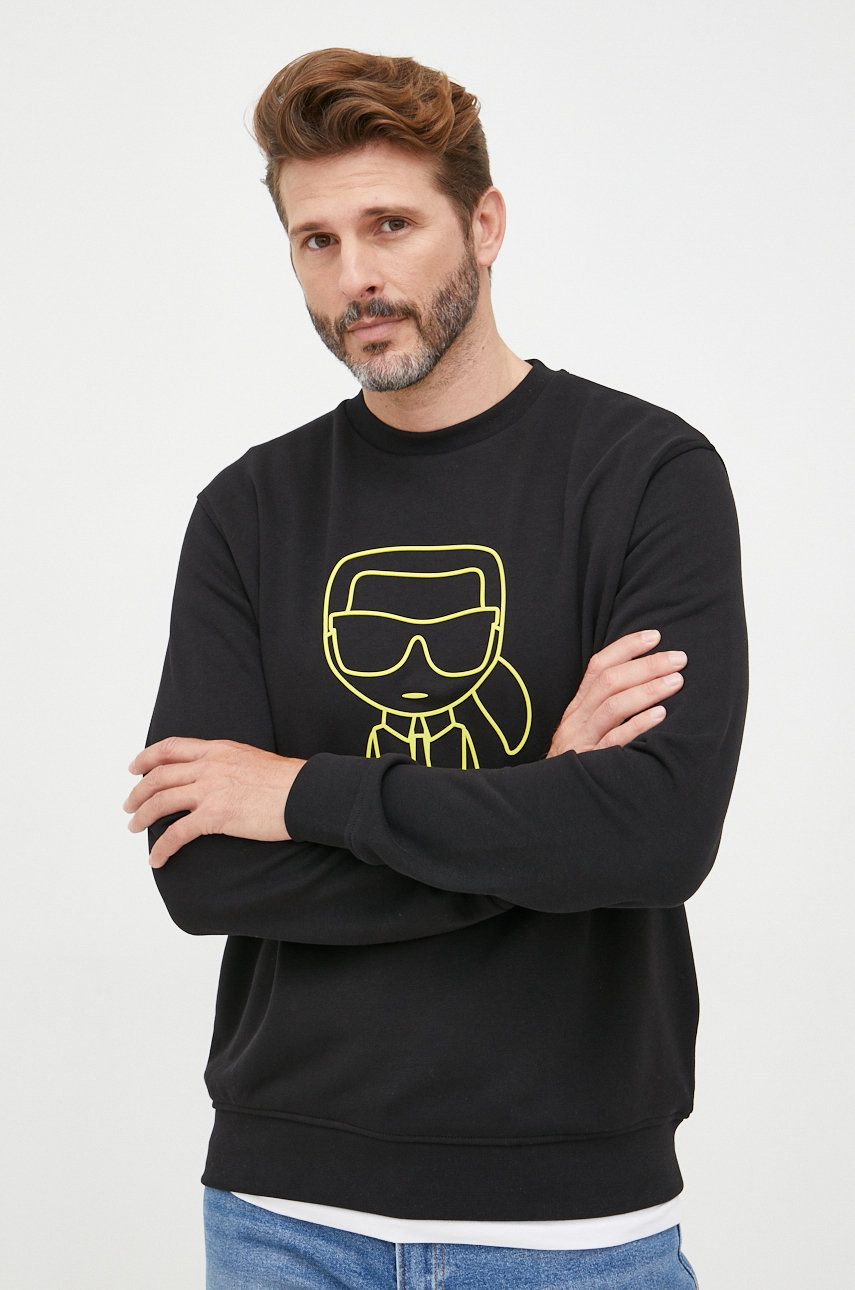 Karl Lagerfeld bluza barbati, culoarea galben, cu imprimeu answear.ro