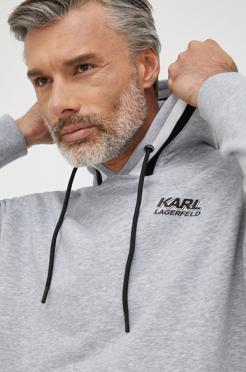 

Суичър Karl Lagerfeld в сиво с принт, Сив