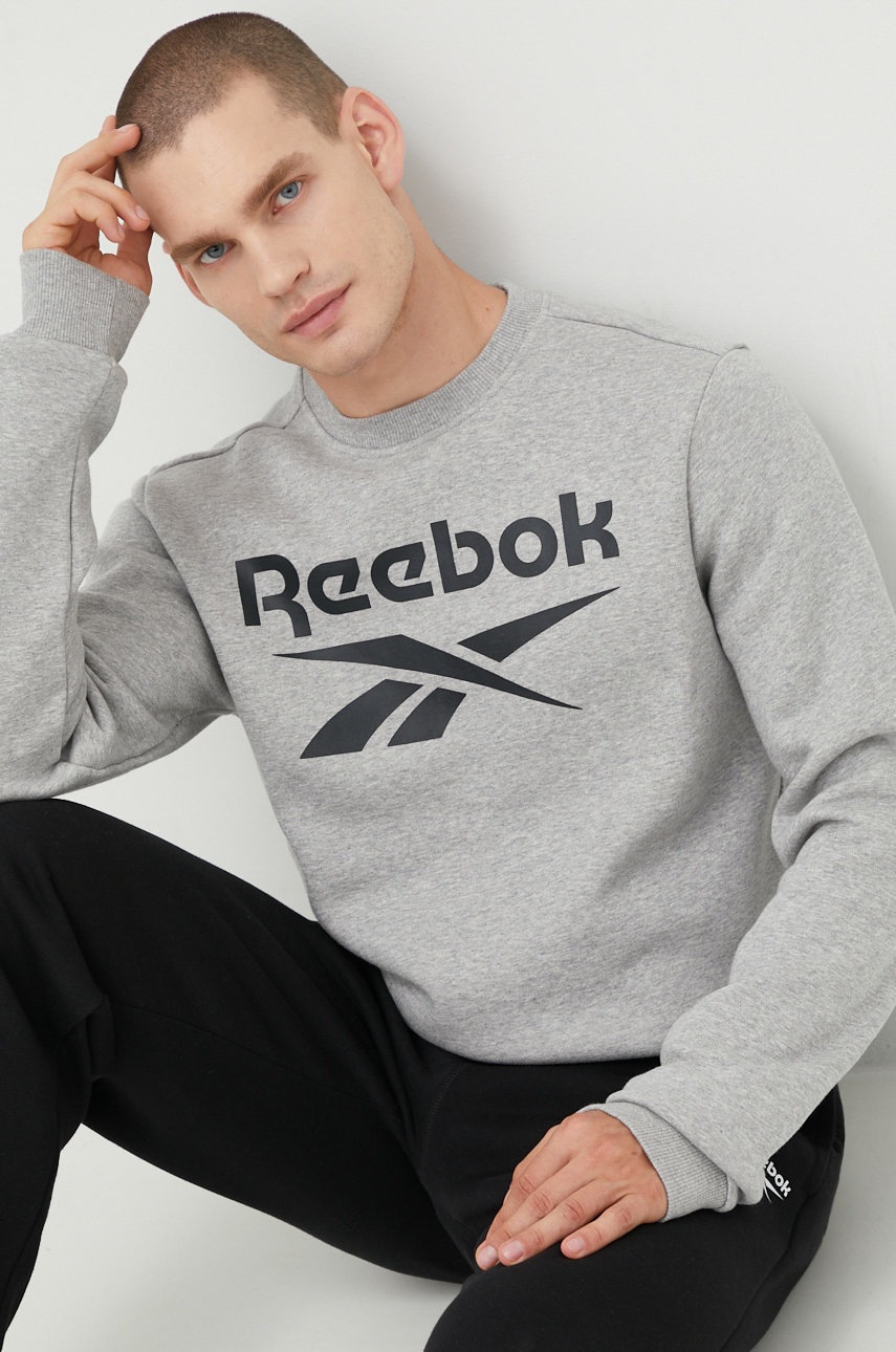 Reebok bluza barbati, culoarea gri, melanj