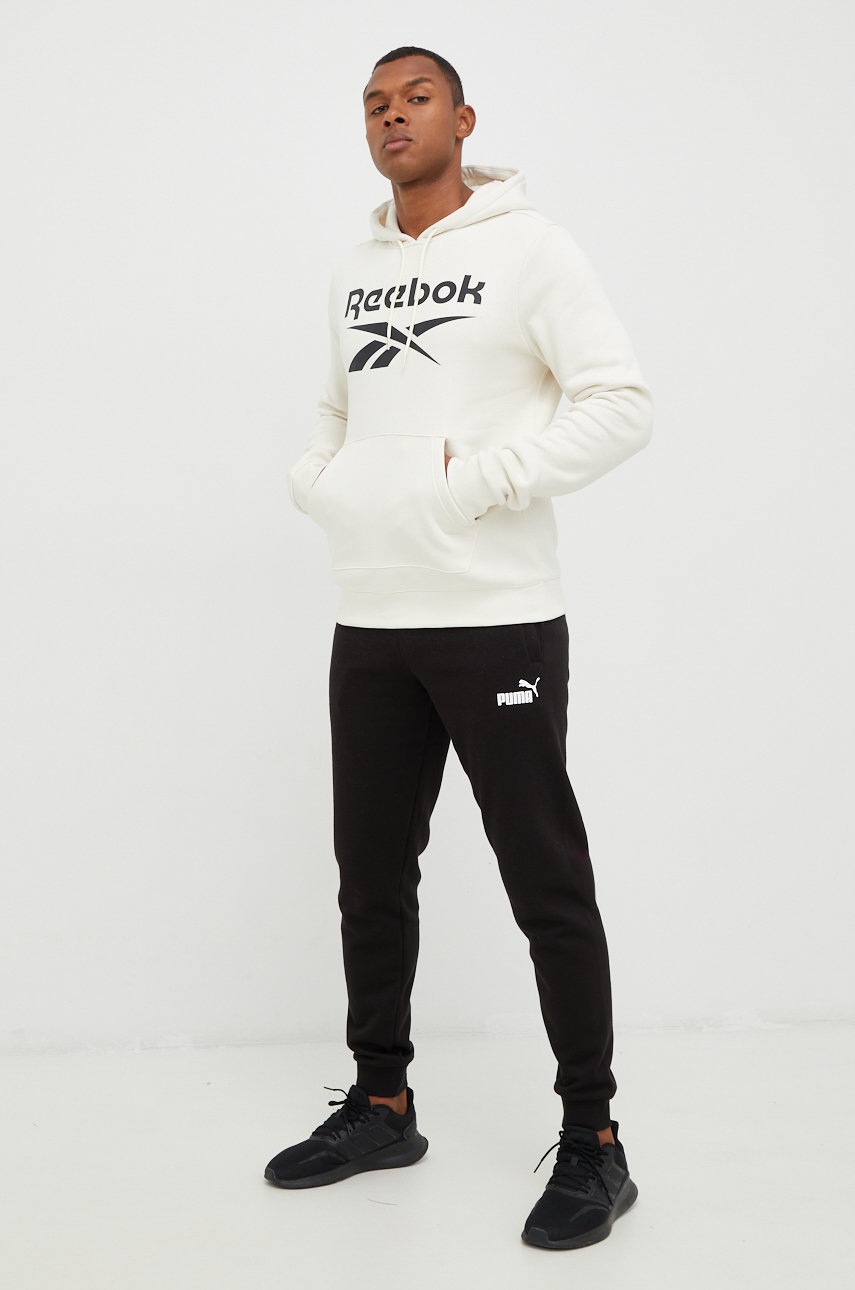 

Кофта Reebok чоловіча колір бежевий з принтом