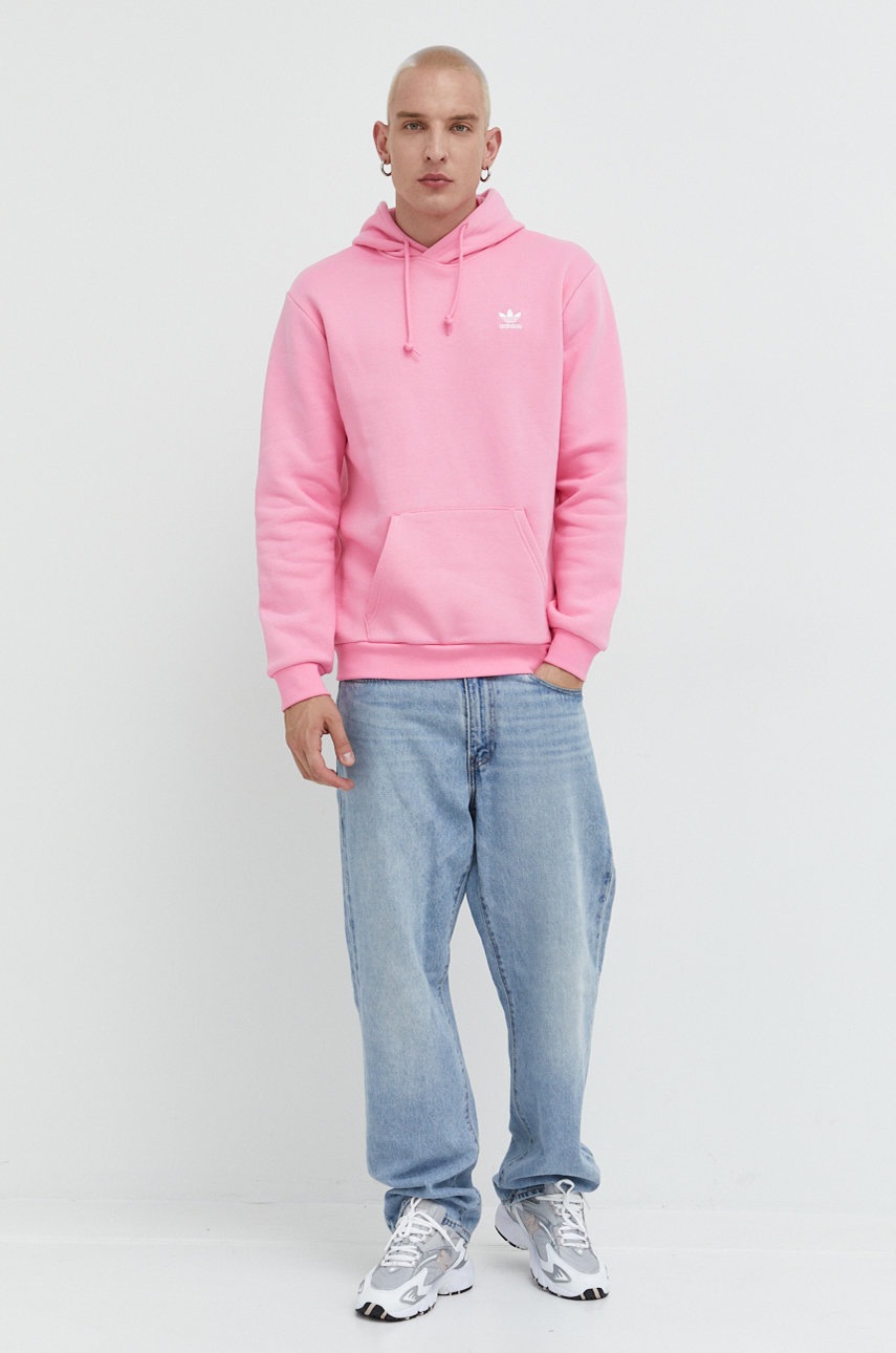 

Кофта adidas Originals мужская цвет розовый однотонная