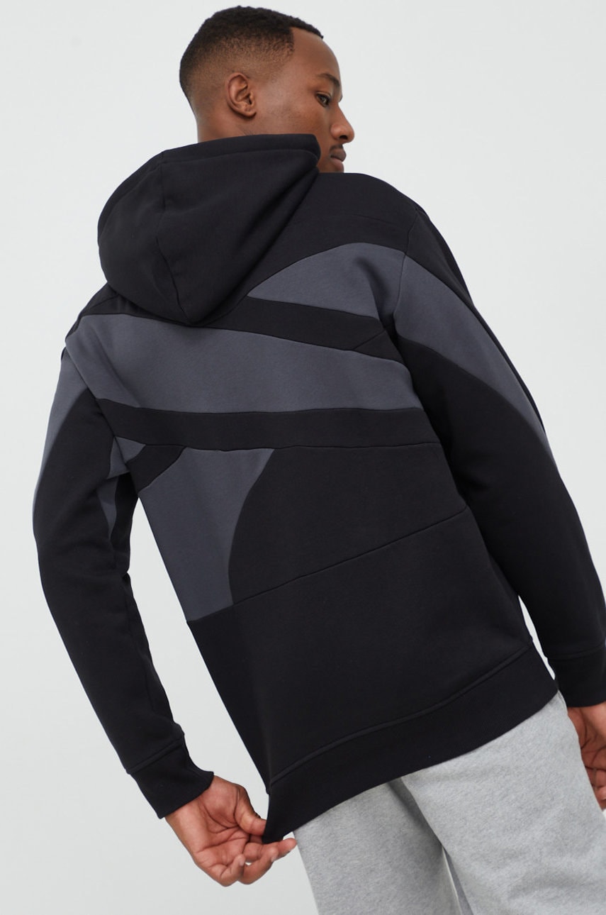 Reebok classic bluza barbati, culoarea negru, cu glugă, neted