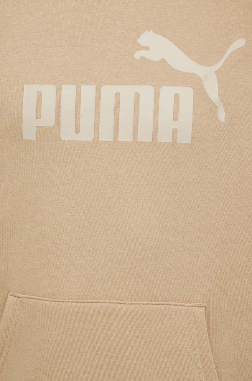 Кофта Puma чоловіча колір бежевий з капюшоном з принтом 