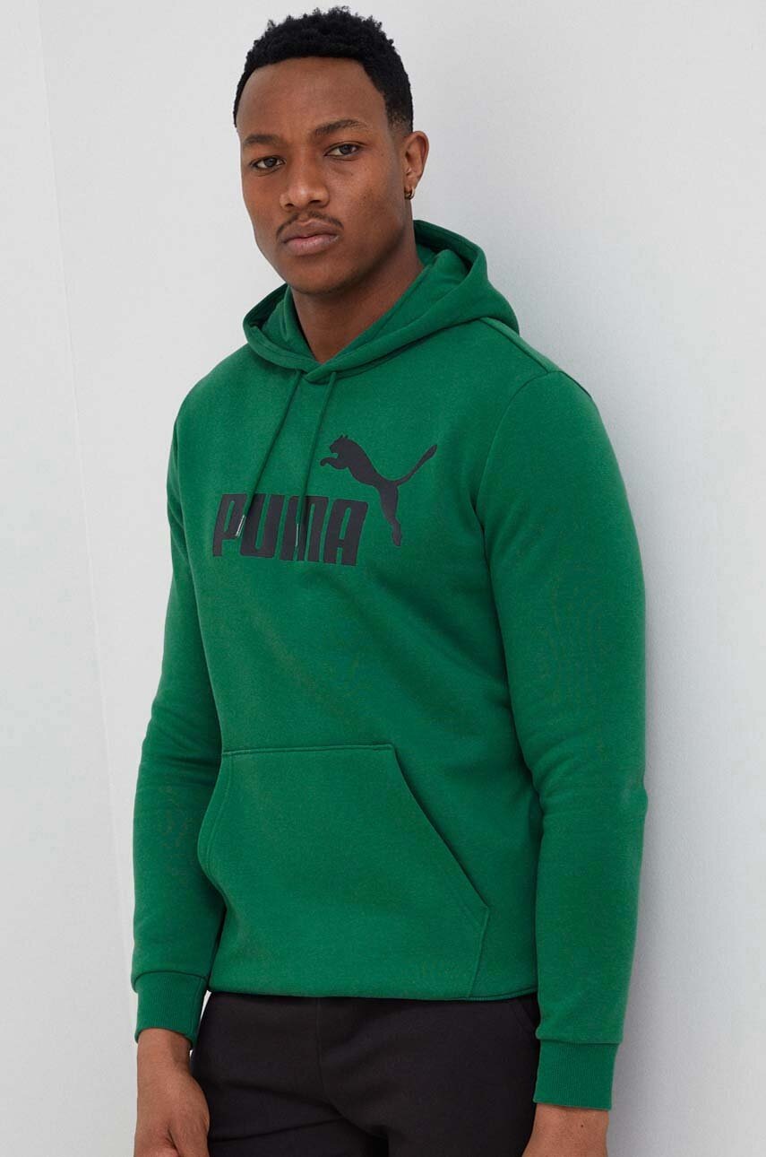 

Суичър Puma в зелено с качулка с принт, Зелен