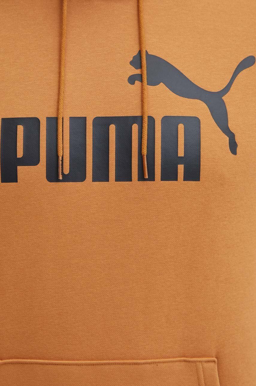 Dukserica Puma Za Muškarce, Boja: Smeđa, S Kapuljačom, S Tiskom