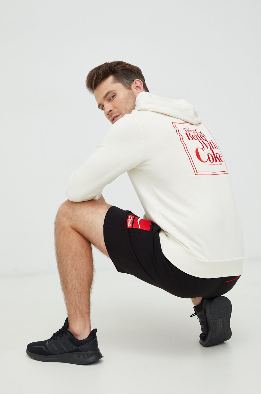 Puma Bluza Puma X Coca Cola Barbati, Culoarea Bej, Cu Imprimeu