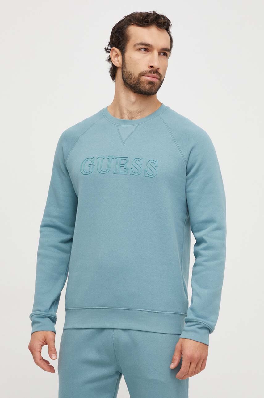 

Кофта Guess мужская цвет розовый с аппликацией