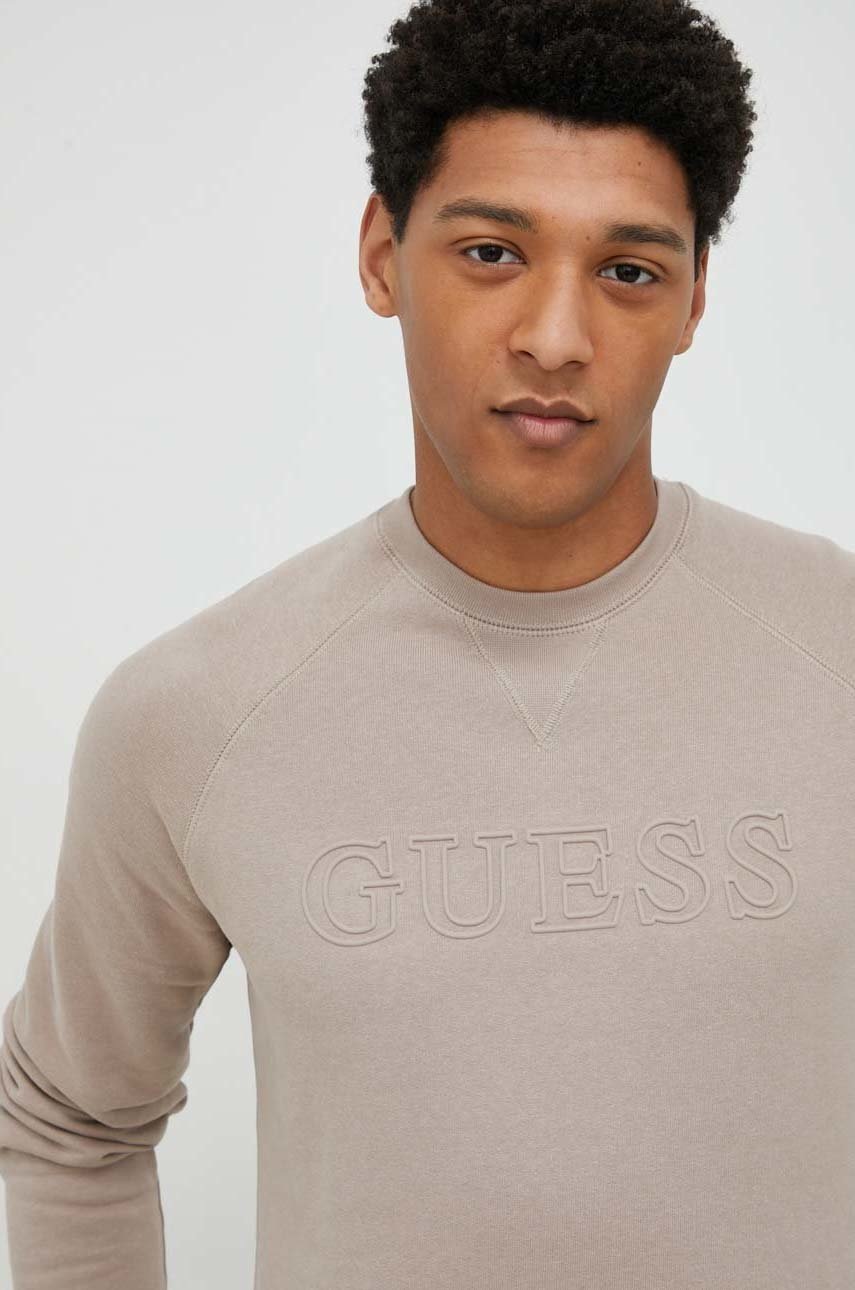 

Суичър Guess в бежово с апликация, Бежов