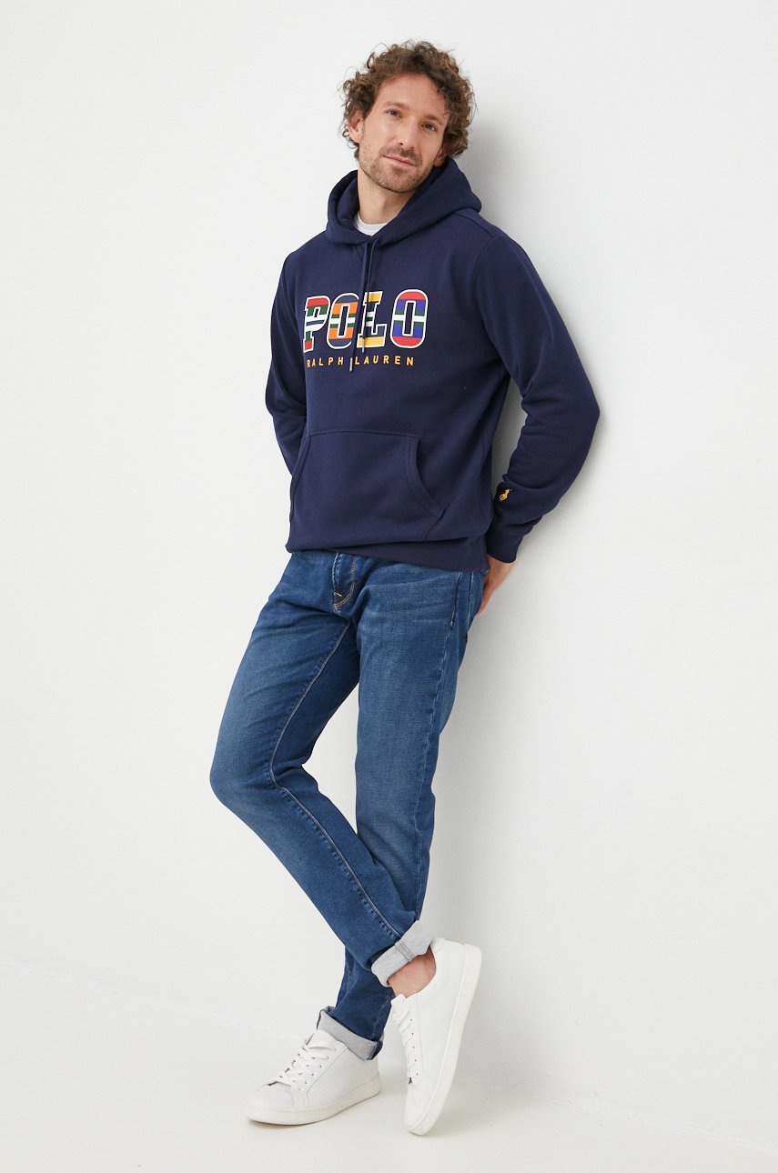 

Кофта Polo Ralph Lauren чоловіча колір синій з принтом
