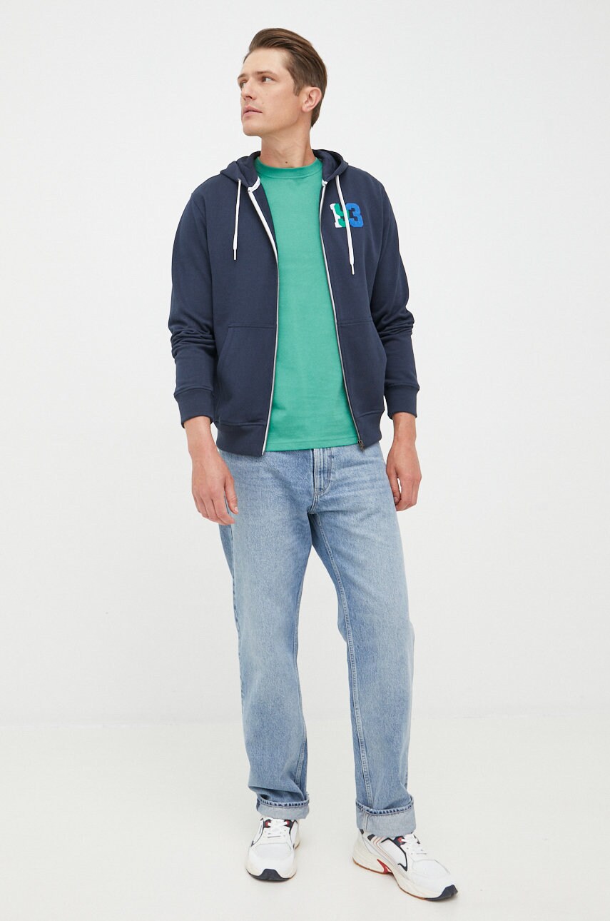 

Хлопковая кофта Pepe Jeans мужская цвет синий с аппликацией