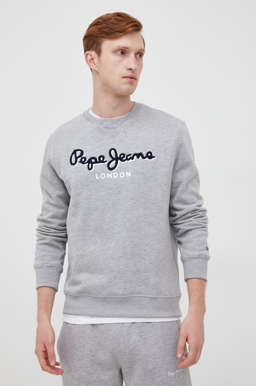 

Суичър Pepe Jeans в сиво с апликация, Сив