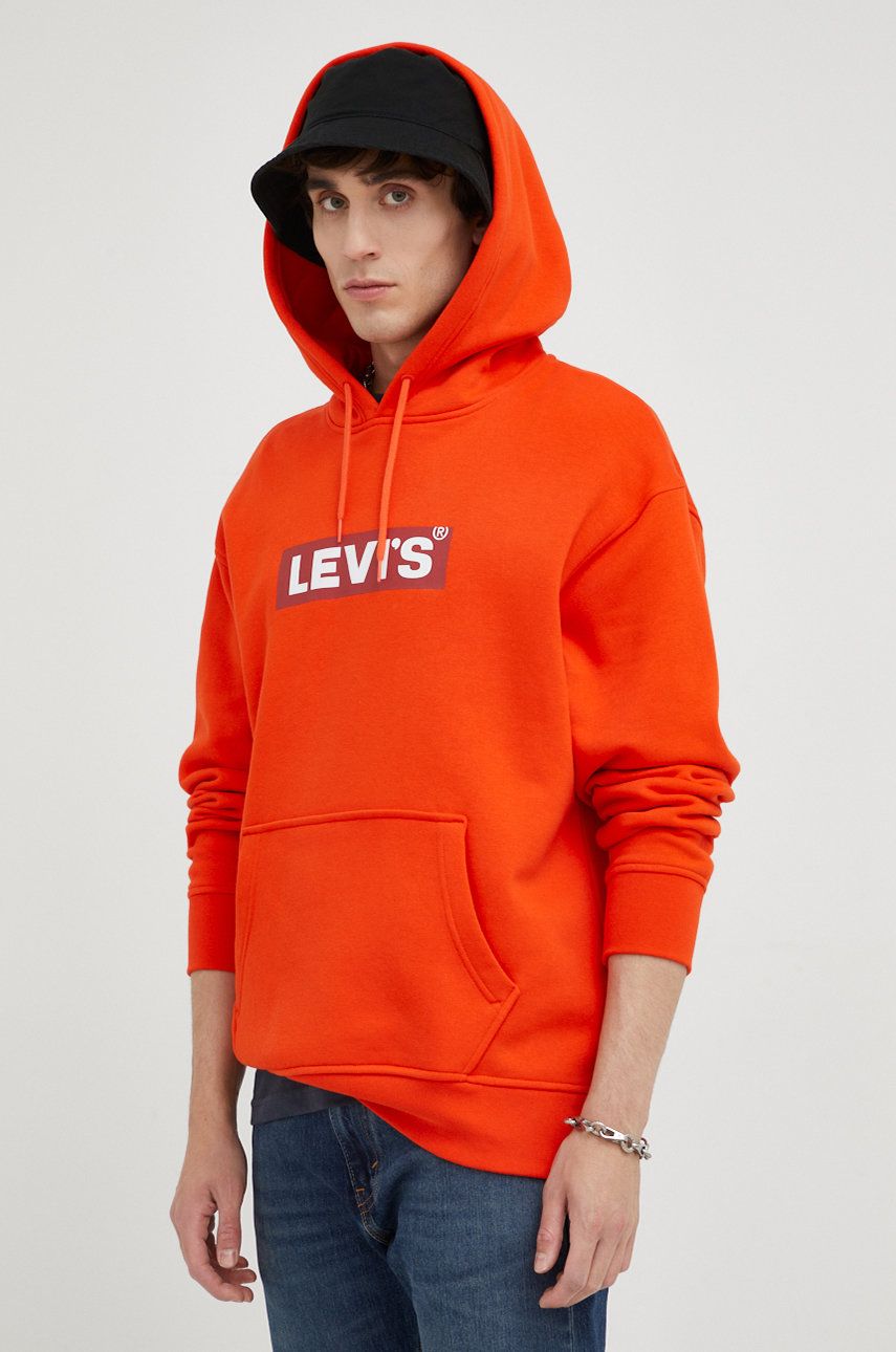 Levi’s bluza barbati, culoarea portocaliu, cu imprimeu answear.ro