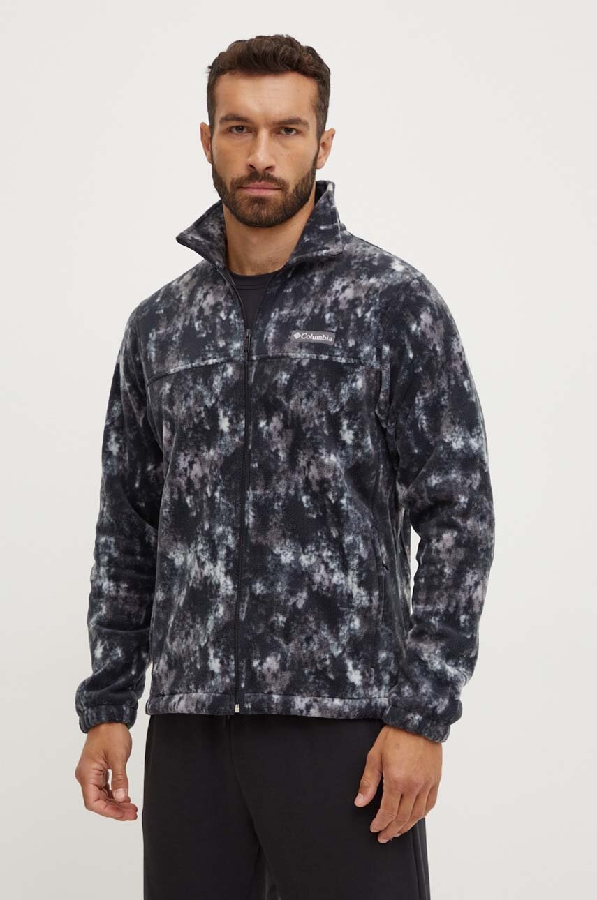

Спортен суичър Columbia Steens Mtn Print в черно с десен, Черен