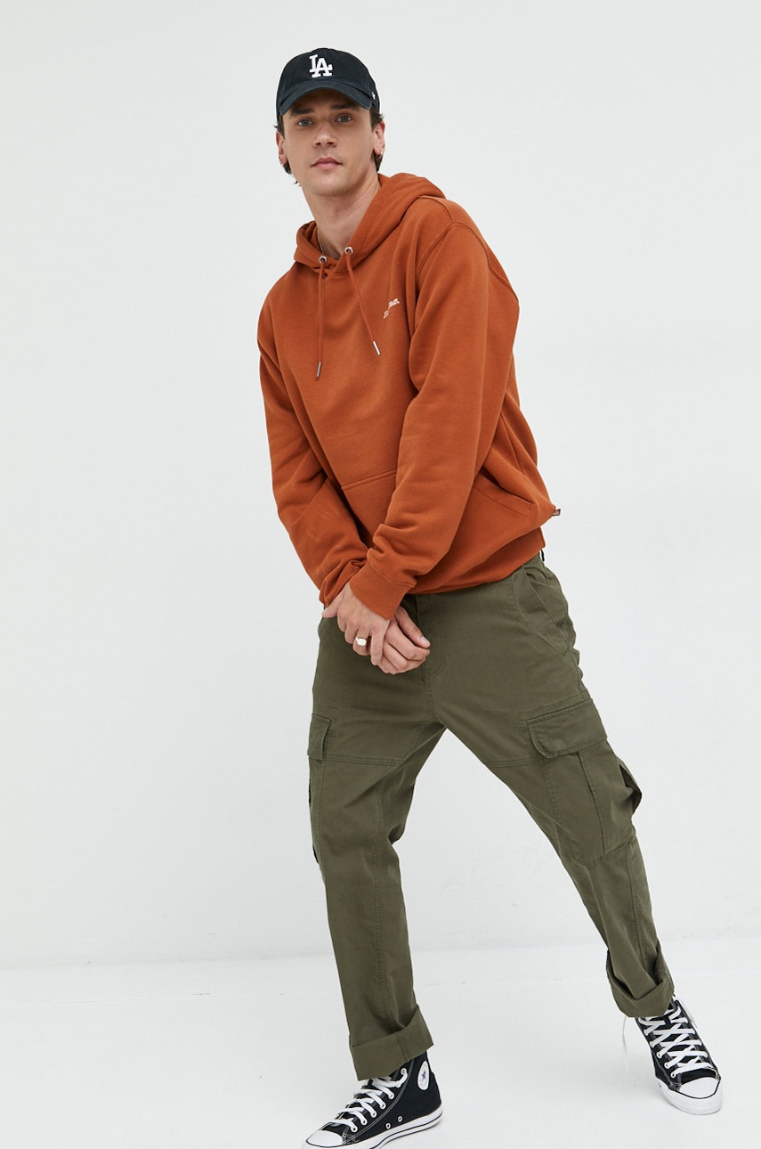 

Кофта Dickies мужская цвет оранжевый с капюшоном с принтом