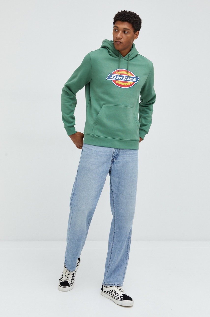 

Кофта Dickies чоловіча колір зелений з принтом