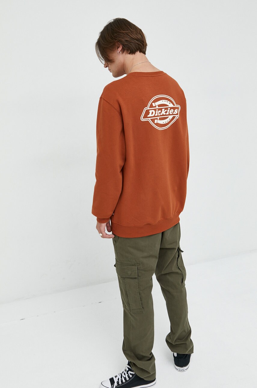 Dickies bluza barbati, culoarea portocaliu, cu imprimeu