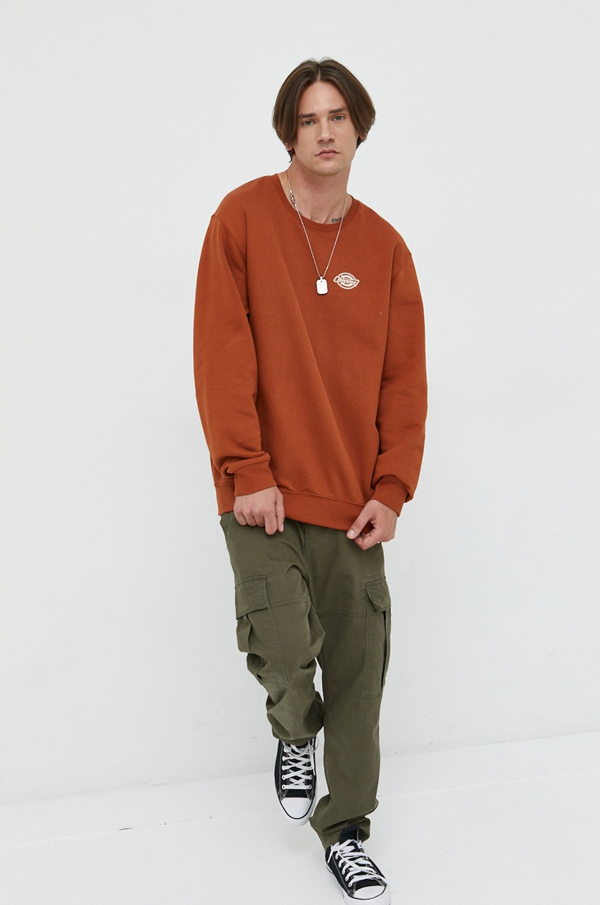 

Кофта Dickies чоловіча колір помаранчевий з принтом
