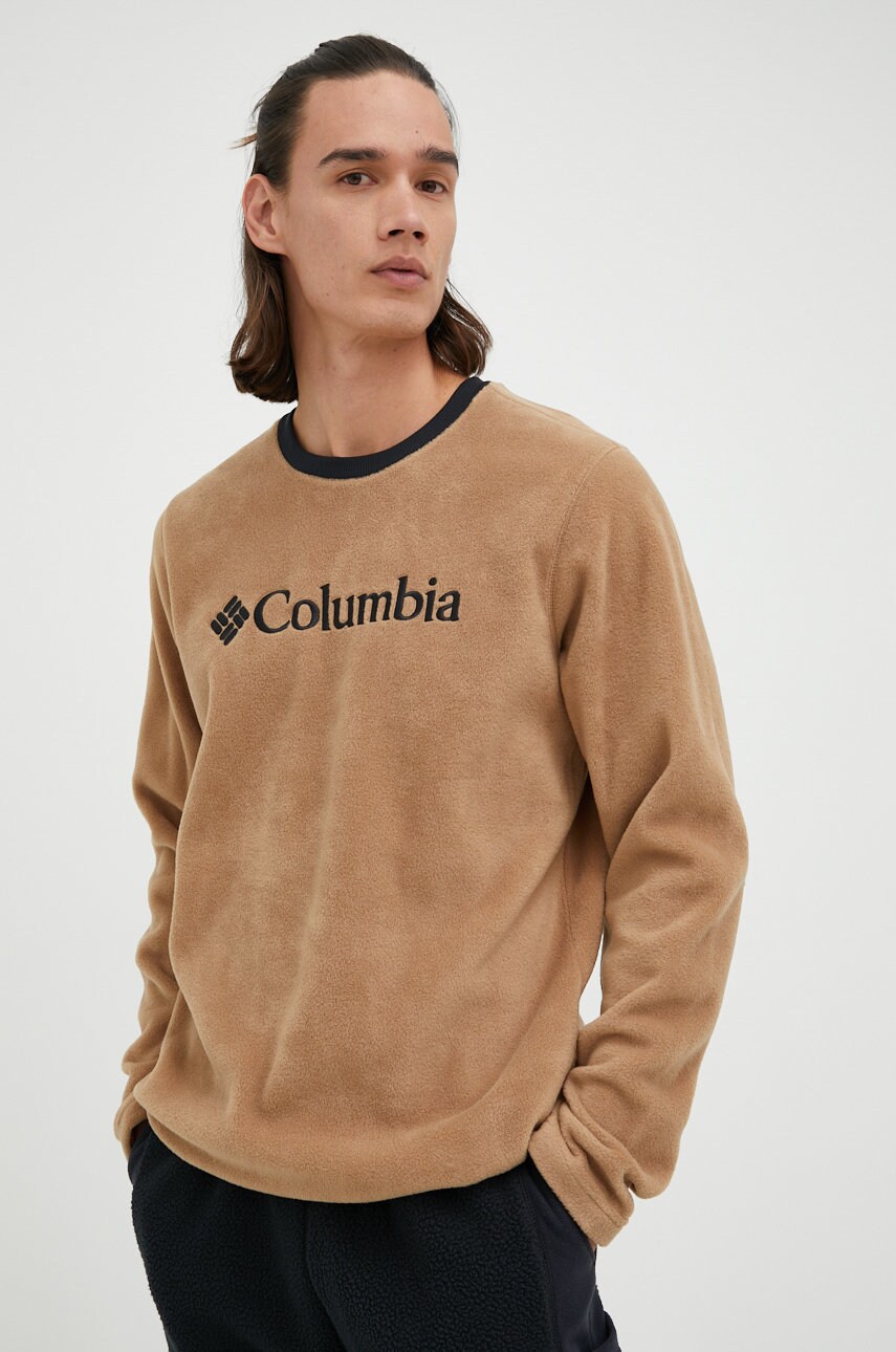 

Суичър Columbia в кафяво с апликация, Кафяв
