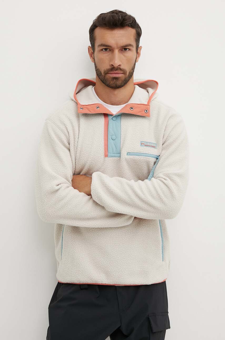 Columbia bluză barbati, culoarea bej, cu glugă, modelator 2013705-371