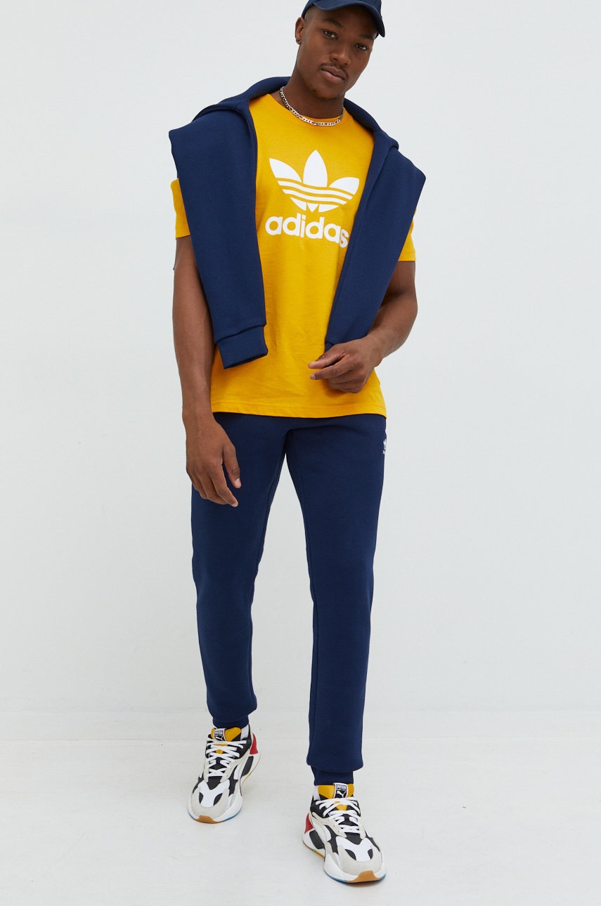 

Кофта adidas Originals мужская цвет синий с аппликацией