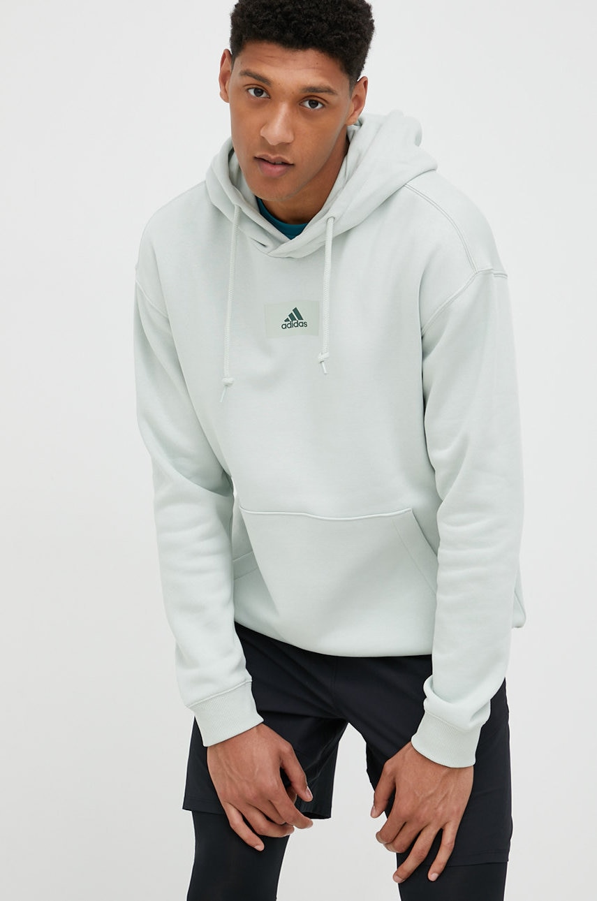 Adidas performance bluza barbati, culoarea verde, cu imprimeu