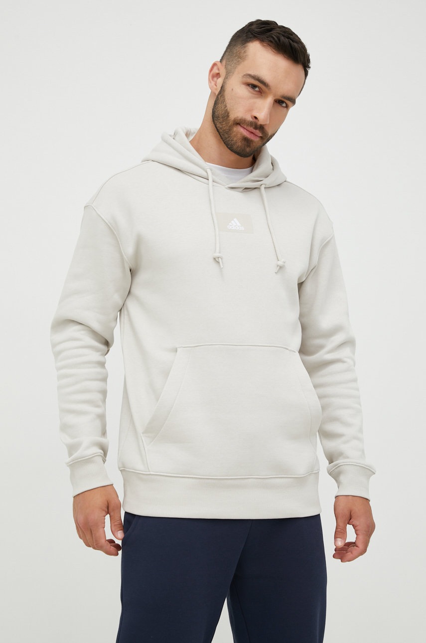 

Кофта adidas чоловіча колір бежевий однотонна