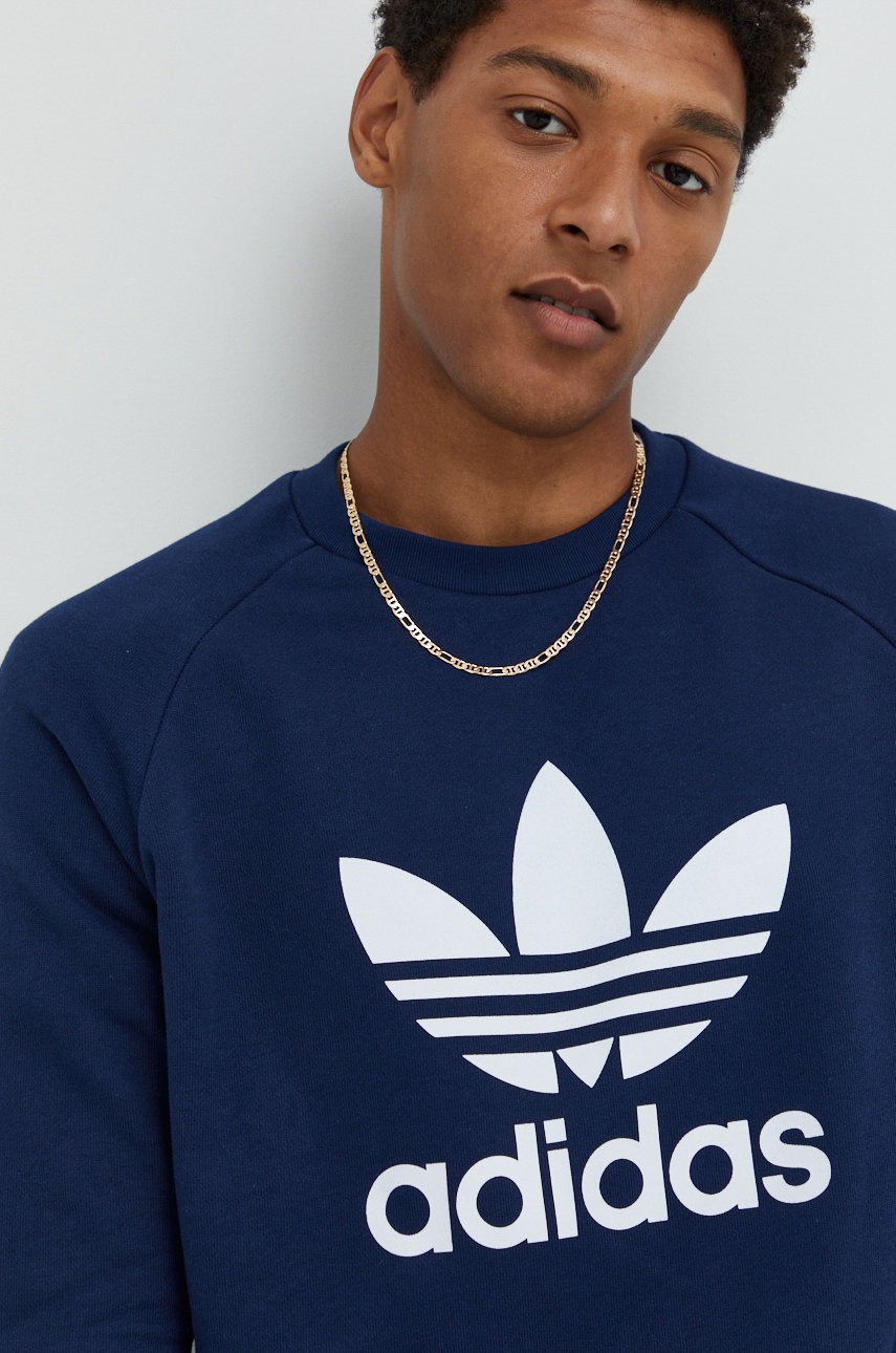 

Хлопковая кофта adidas Originals мужская цвет синий с принтом